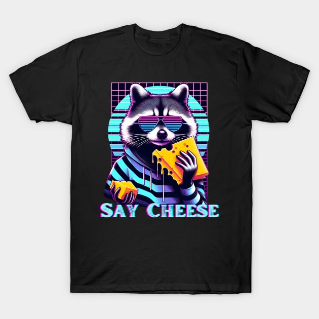 Say Cheese Raccoon T-Shirt by Japanese Fever